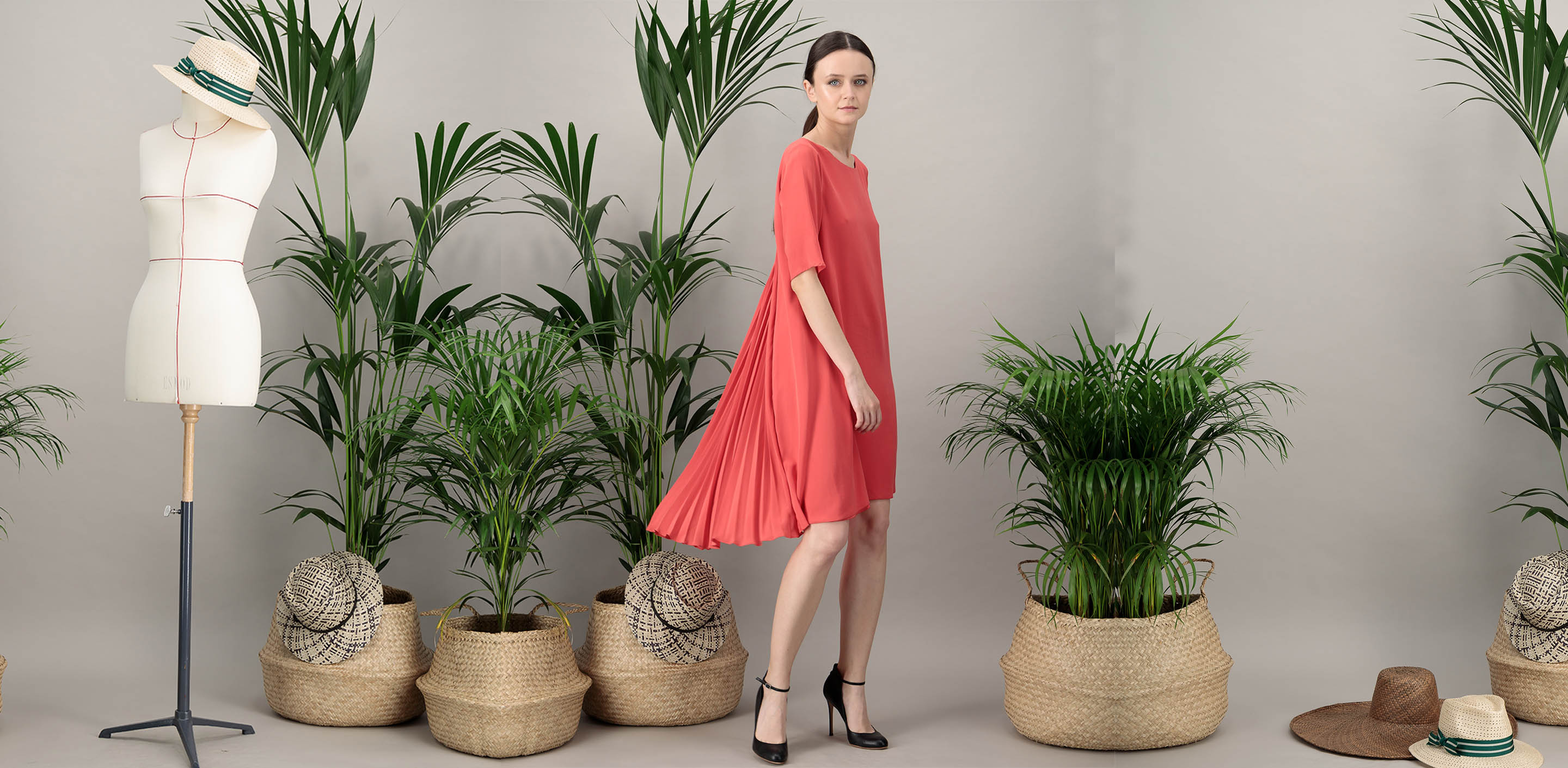 strapless open back dress Sofie Two Tone Pleated Maxi Dress