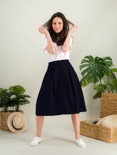 MANON mid-length dress skirt in cotton