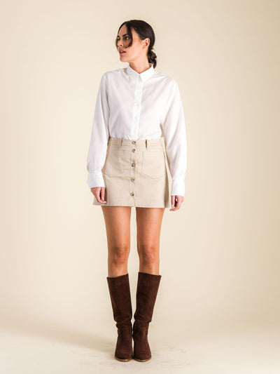 ESTHER beige cotton mini skirt