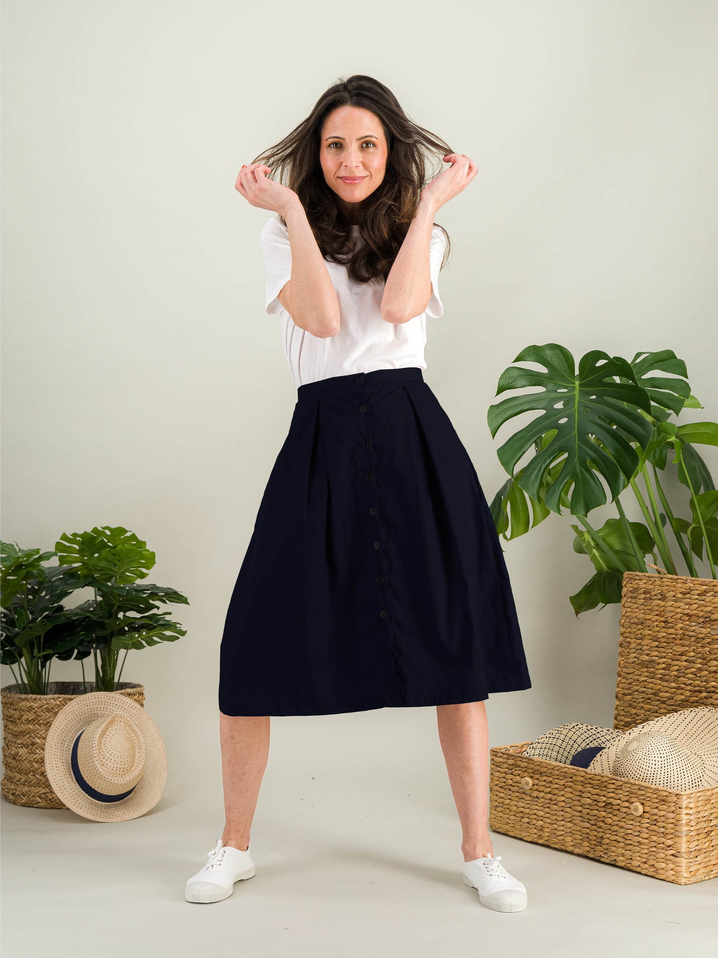 MANON trendy mid-length women's cotton skirt – Anahide Saint André