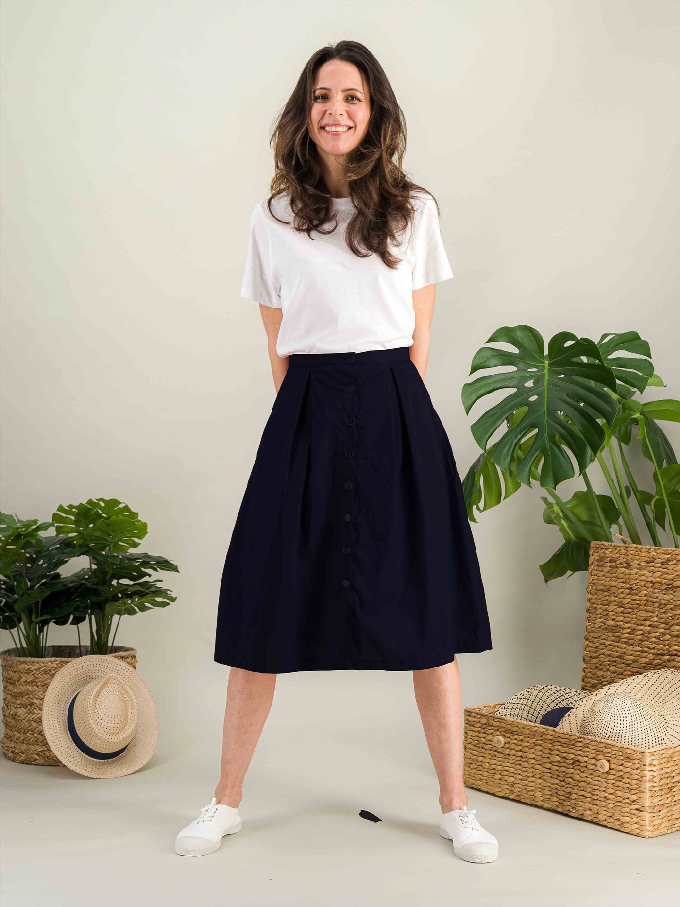 MANON mid-length dress skirt in cotton