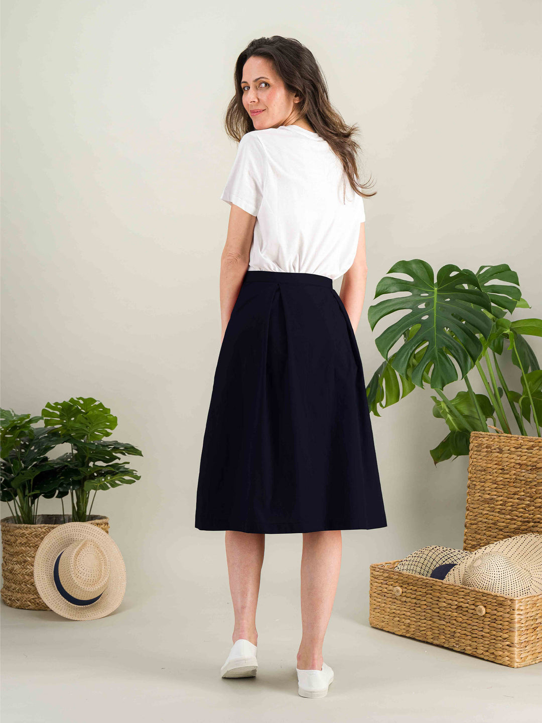 MANON trendy mid-length women's cotton skirt – Anahide Saint André