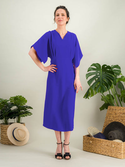 Viscose cocktail dress with flared sleeves ALHAMBRA