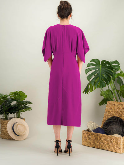 Viscose cocktail dress with flared sleeves ALHAMBRA