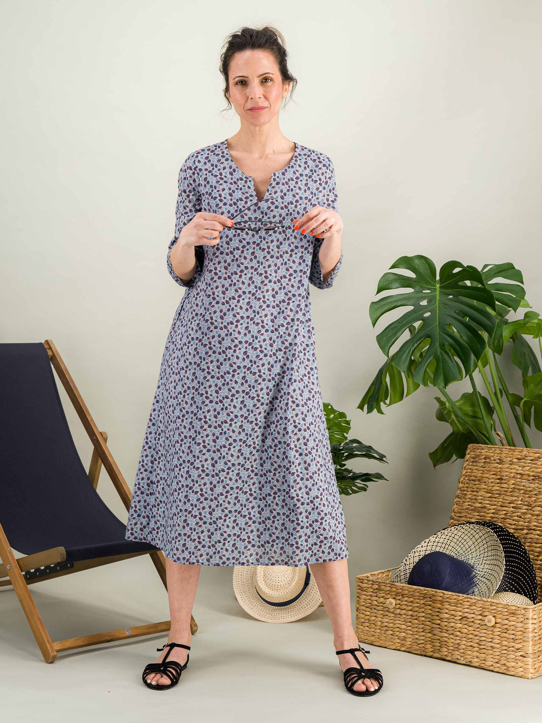 Robe d'été mi-longue en coton ZENITUDE – Anahide Saint André