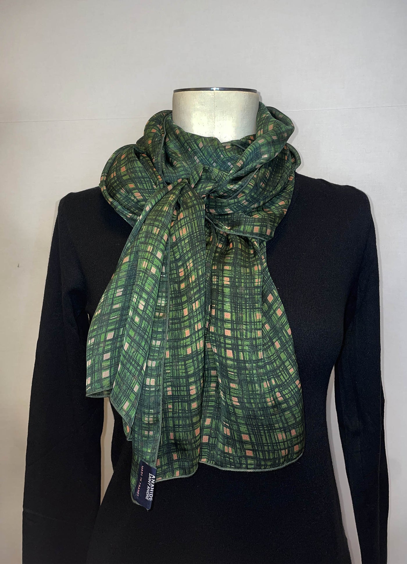 Green silk scarf